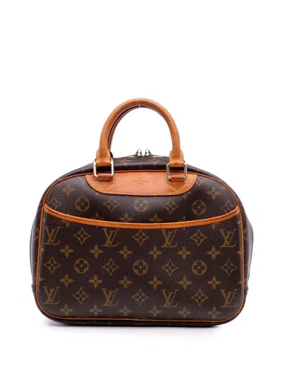 Pre-owned Louis Vuitton 2004 Monogram Trouville Handbag In Brown