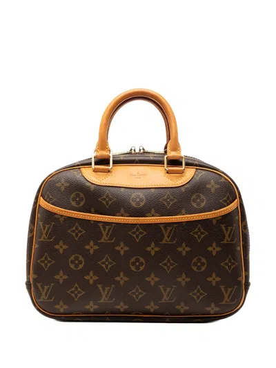 Pre-owned Louis Vuitton 2004 Monogram Trouville Handbag In Brown