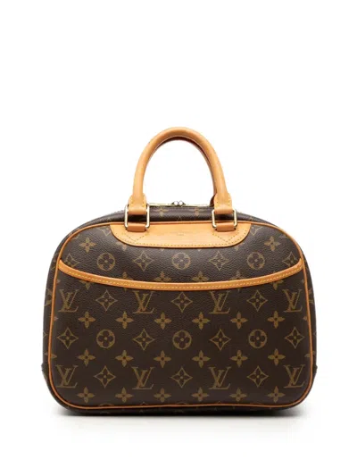 Pre-owned Louis Vuitton 2004 Monogram Trouville Handbag In Brown