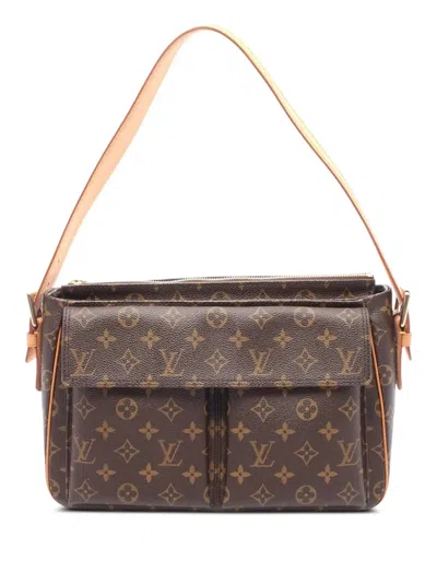 Pre-owned Louis Vuitton 2004 Monogram Viva Cite Gm Shoulder Bag In Brown