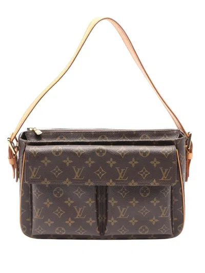 Pre-owned Louis Vuitton 2004 Monogram Viva Cite Gm Shoulder Bag In Brown