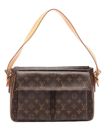 Pre-owned Louis Vuitton 2004 Monogram Viva Cite Gm Shoulder Bag In Brown