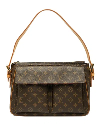 Pre-owned Louis Vuitton 2004 Monogram Viva Cite Gm Shoulder Bag In Brown