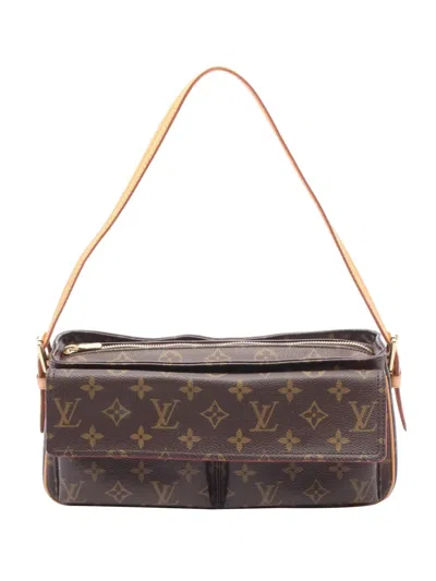 Pre-owned Louis Vuitton 2004 Monogram Viva Cite Mm Shoulder Bag In Brown