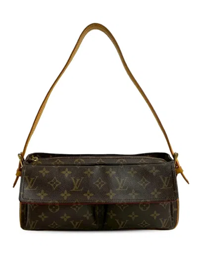 Pre-owned Louis Vuitton 2004 Monogram Viva Cite Mm Shoulder Bag In Brown