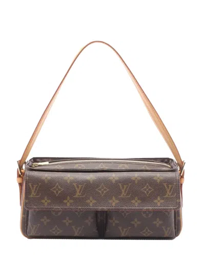 Pre-owned Louis Vuitton 2004 Monogram Viva Cite Mm Shoulder Bag In Brown