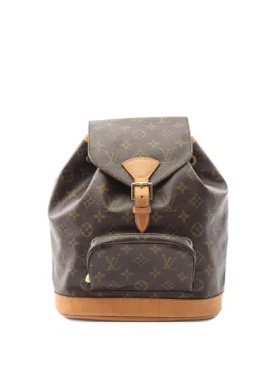 Pre-owned Louis Vuitton 2004 Montsouris Mm Monogram Backpack In Brown