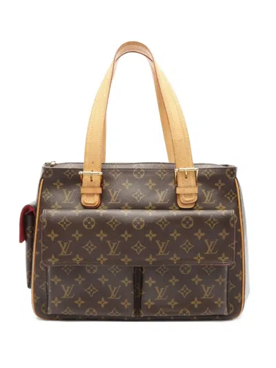 Pre-owned Louis Vuitton 2004 Multi-priest Monogram Handbag In Brown