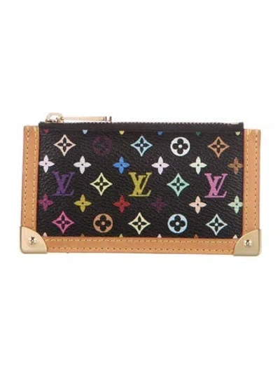 Pre-owned Louis Vuitton 2004 Multicolore Monogram Pattern Wallet In Black