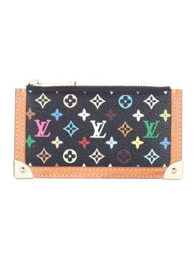 Pre-owned Louis Vuitton 2004 Multicolore Monogram Pattern Wallet In Black