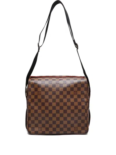 Pre-owned Louis Vuitton 2004 Naviglio Damier Shoulder Bag In Brown