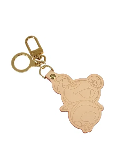 Pre-owned Louis Vuitton 2004 Panda Key Holder Charm In Gold