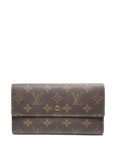 Pre-owned Louis Vuitton 2004 Porte Tresor International Monogram Wallet In Brown