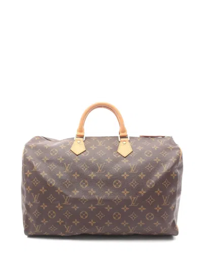 Pre-owned Louis Vuitton 2004 Speedy 40 Monogram Travel Bag In Brown
