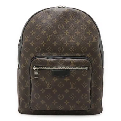 Pre-owned Louis Vuitton 2004 Spring Summer Collection Black Brown Monogram Canvas Backpack Shoulder Bag (pre-o In Multi