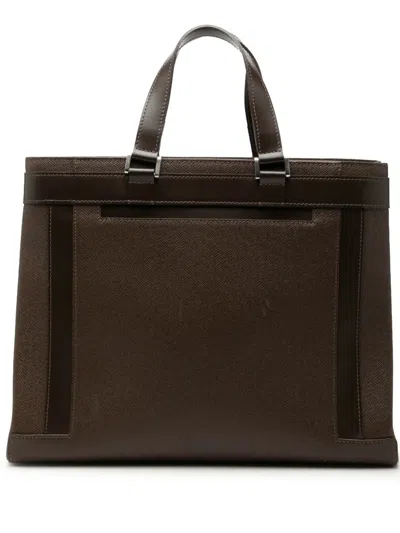 Pre-owned Louis Vuitton 2004 Taiga Kasbek Pm Business Bag In Brown
