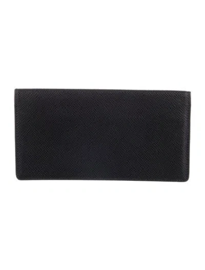 Pre-owned Louis Vuitton 2004 Taiga Leather Brazza Wallet In Black
