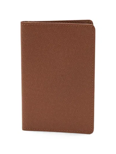 Pre-owned Louis Vuitton 2004 Taiga Leather Card Holder In Brown