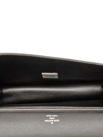Pre-owned Louis Vuitton 2004 Taiga Selenga Clutch Bag In Black