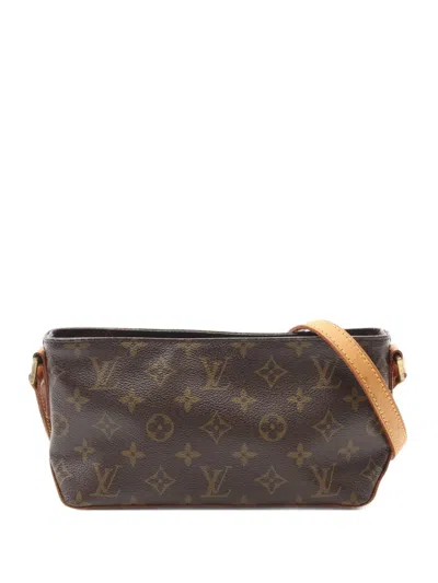 Pre-owned Louis Vuitton 2004 Trotteur Monogram Leather Shoulder Bag In Brown