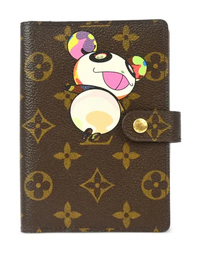 Pre-owned Louis Vuitton 2004 X Takashi Murakami Agenda Pm Notebook Cover In 褐色