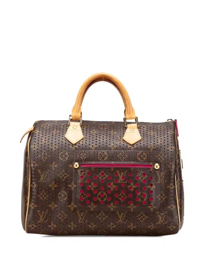 Pre-owned Louis Vuitton 2005-2025 Monogram Perforated Speedy 30 Boston Bag