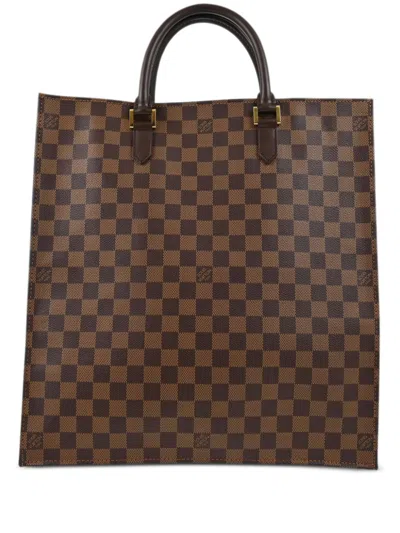 Pre-owned Louis Vuitton 2005 Sac Plat Tote Bag In ブラウン