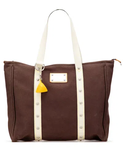 Pre-owned Louis Vuitton 2005 Antigua Cabas Gm Tote Bag In Brown