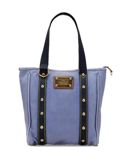 Pre-owned Louis Vuitton 2005 Antigua Cabas Mm Tote Bag In Blue