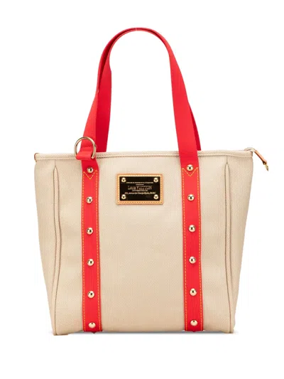 Pre-owned Louis Vuitton 2005 Antigua Cabas Mm Tote Bag In Brown
