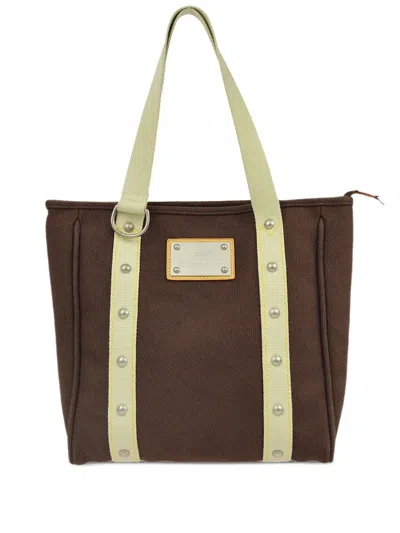 Pre-owned Louis Vuitton 2005 Antigua Cabas Mm Tote Bag In Brown