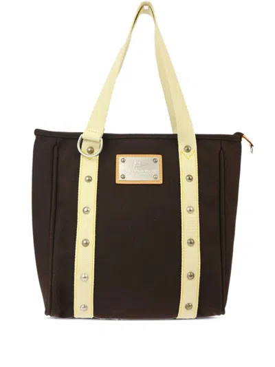Pre-owned Louis Vuitton 2005 Antigua Cabas Mm Tote Bag In Brown