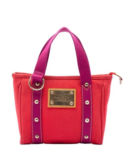 Pre-owned Louis Vuitton 2005 Antigua Cabas Pm Handbag In Red