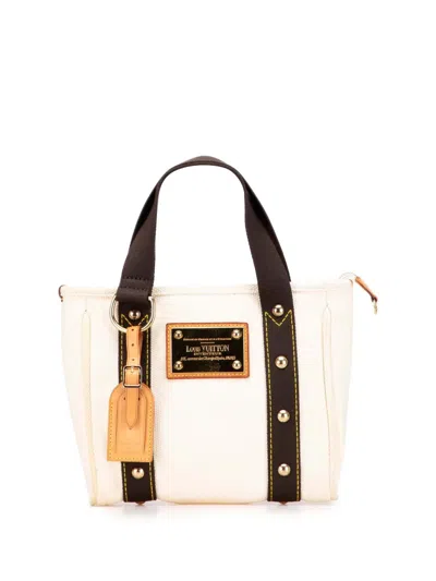 Pre-owned Louis Vuitton 2005 Antigua Cabas Pm Handbag In White
