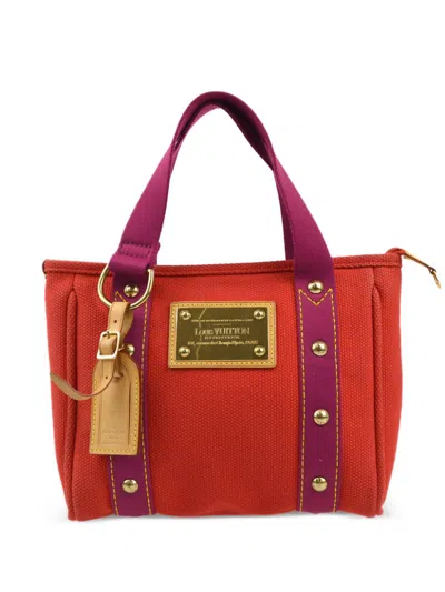 Pre-owned Louis Vuitton 2005 Antigua Cabas Pm Tote Bag In Red