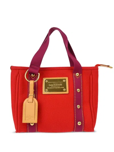 Pre-owned Louis Vuitton 2005 Antigua Cabas Pm Tote Bag In Red