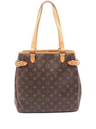 Pre-owned Louis Vuitton 2005 Batignolles Vertical Monogram Tote Bag In Brown
