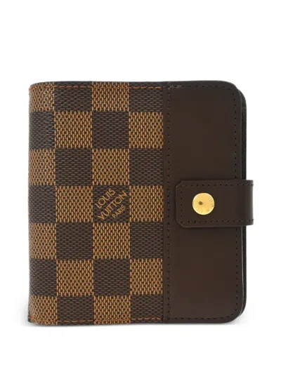 Pre-owned Louis Vuitton 2005 Compact Zip Wallet In Brown