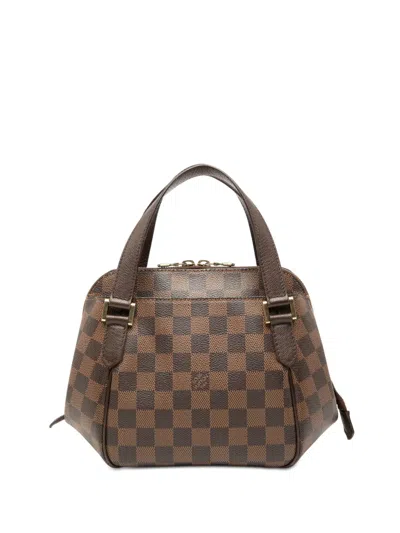 Pre-owned Louis Vuitton 2005 Damier Ebene Belem Pm Handbag In Brown