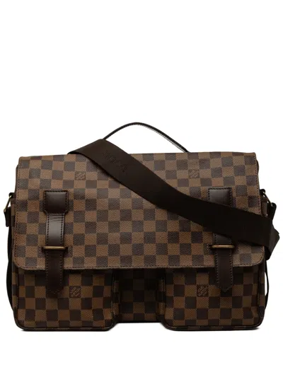 Pre-owned Louis Vuitton 2005 Damier Ebene Broadway Satchel In Brown