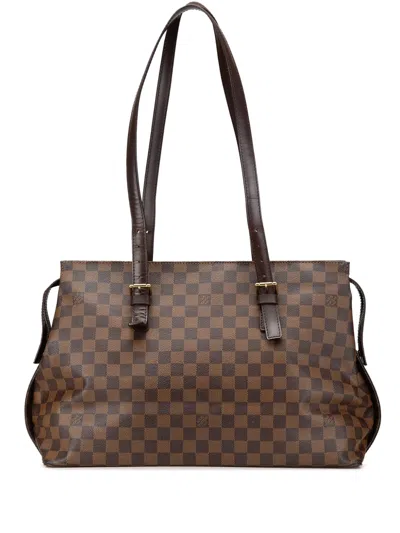 Pre-owned Louis Vuitton 2005 Damier Ebene Chelsea Shoulder Bag In Brown