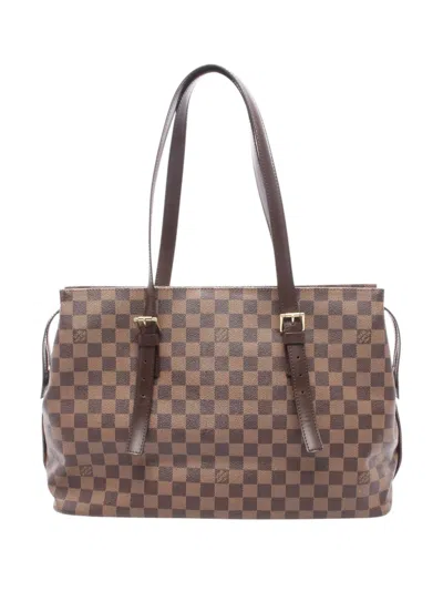 Pre-owned Louis Vuitton 2005 Damier Ebene Chelsea Shoulder Bag In Brown