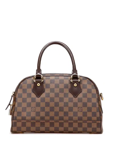 Pre-owned Louis Vuitton 2005 Damier Ebene Duomo Handbag In Brown