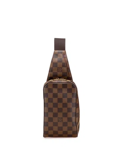 Pre-owned Louis Vuitton 2005 Damier Ebene Geronimos Crossbody Bag In Brown