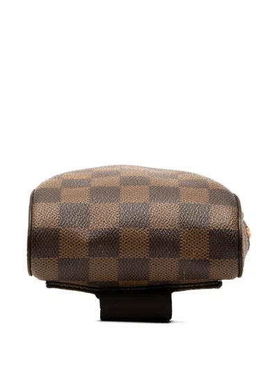 Pre-owned Louis Vuitton 2005 Damier Ebene Geronimos Crossbody Bag In Brown