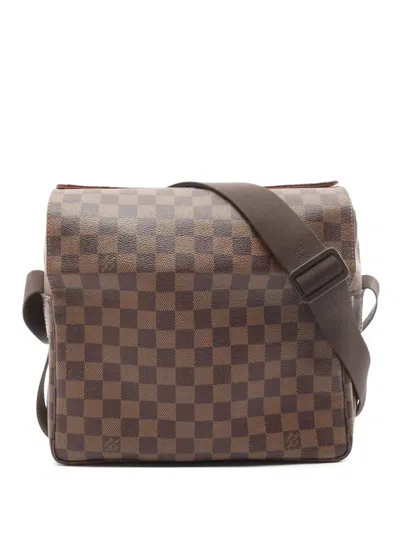 Pre-owned Louis Vuitton 2005 Damier Ebene Naviglio Shoulder Bag In Brown