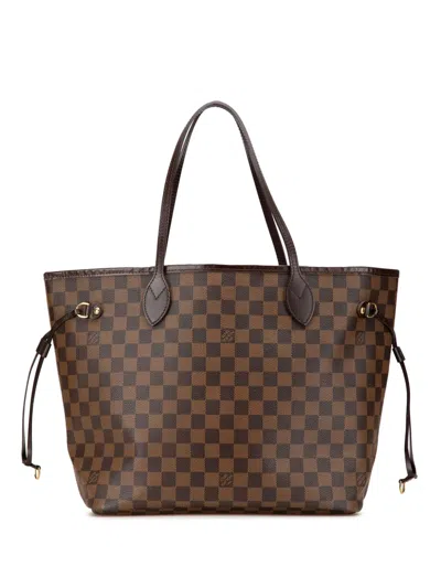 Pre-owned Louis Vuitton 2005 Damier Ebene Neverfull Mm Tote Bag