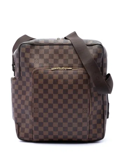 Pre-owned Louis Vuitton 2005 Damier Ebene Olav Gm Crossbody Bag In Brown