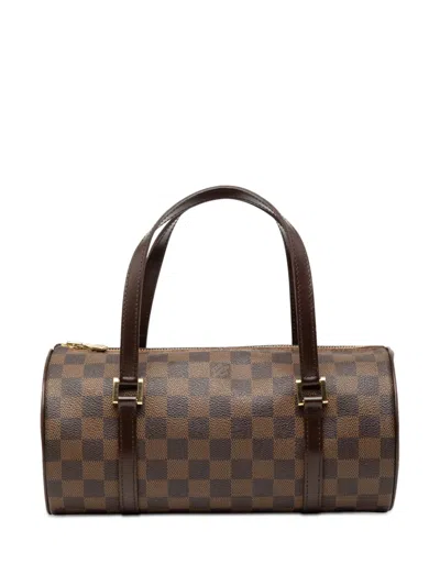 Pre-owned Louis Vuitton 2005 Damier Ebene Papillon 26 Handbag In Brown