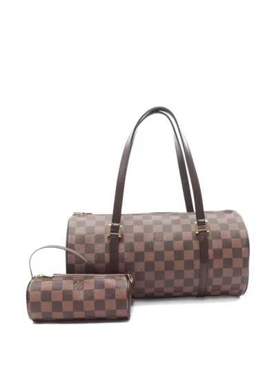 Pre-owned Louis Vuitton 2005 Damier Ebéne Papillon 30 Tote Bag In Brown